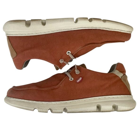 OnFoot Orange Canvas & Leather Slip-On Sneakers Gum Sole Men’s 9 EU 42 - Picture 11 of 14